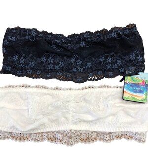 Gilly Hicks Sydney Bandeau Lot of 2 One NWT Black White Size Medium Lace Unlined